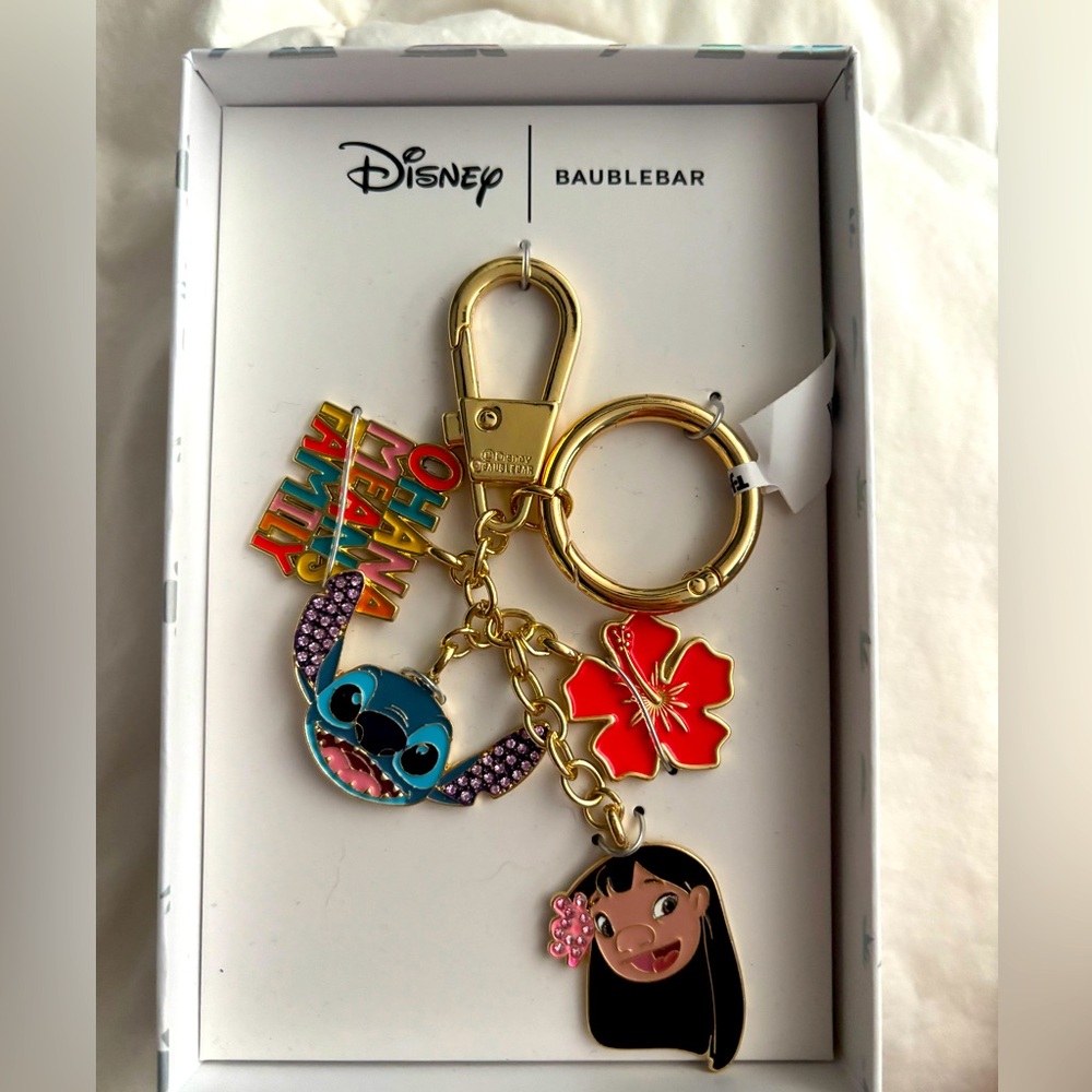 NIB BaubleBar Disney Lilo& Stitch Keychain / bag charm
